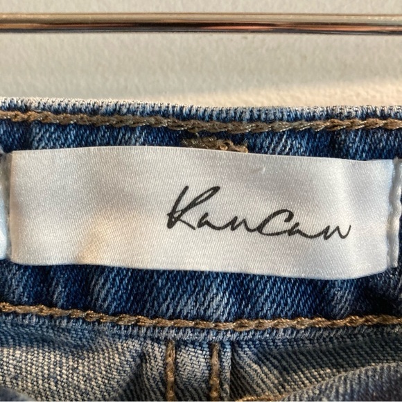 KANCAN Sz 13 High Rise Slim Patch Pockets Mid Wash Distressed Straight Jeans - Picture 8 of 13